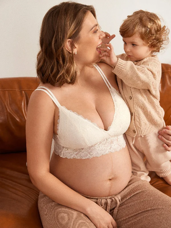 lace bras for a romantic lookNever Boring Nursing Bralette