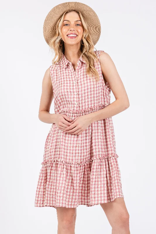 moisture wicking sports bras for sweaty workoutsPink Gingham Button Front Collared Dress moisture wicking sports bras for sweaty workoutsPink Gingham Button Front Collared Dress