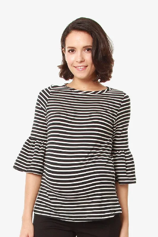 plunge wireless bras for a natural lookFlounce Sleeves Calynn Black Stripes Nursing Top plunge wireless bras for a natural lookFlounce Sleeves Calynn Black Stripes Nursing Top