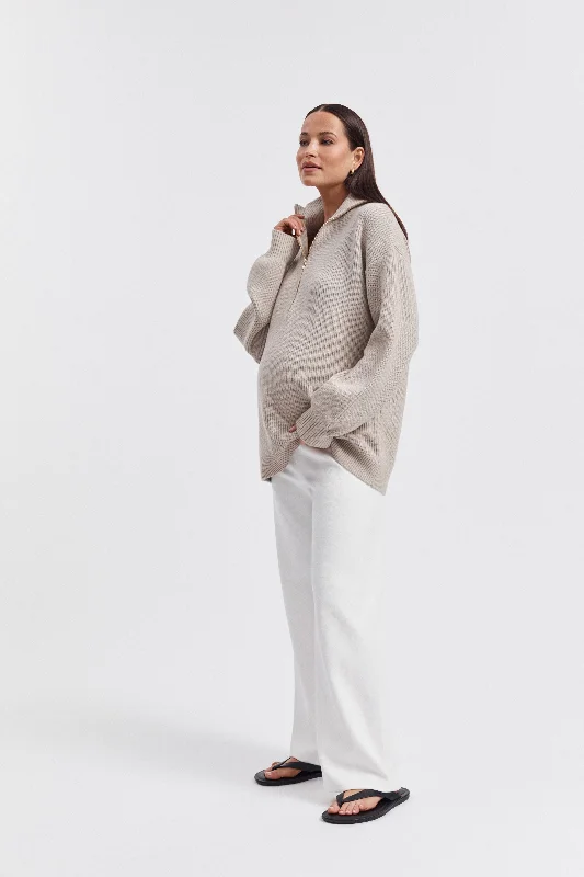 lace bras for a romantic lookHalf Zip Jumper (Taupe Marle)