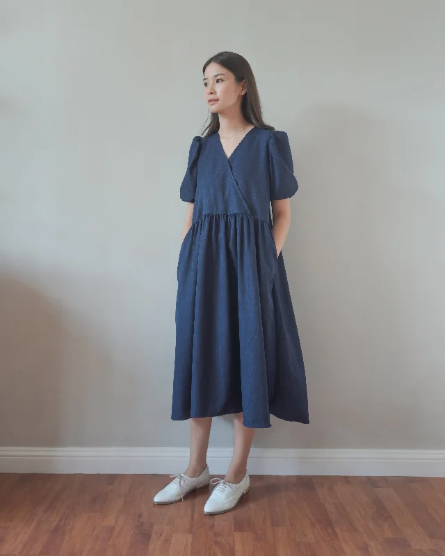 balconette push up bras for a lifted lookMama Dress in Navy