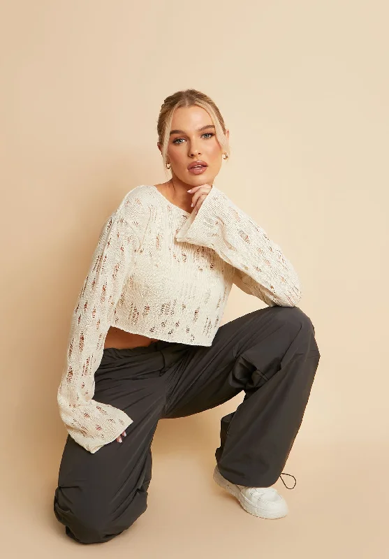 cable knit women cardigan with intricate patternsCasey Cream Knitted Distressed Effect Cropped Jumper cable knit women cardigan with intricate patternsCasey Cream Knitted Distressed Effect Cropped Jumper