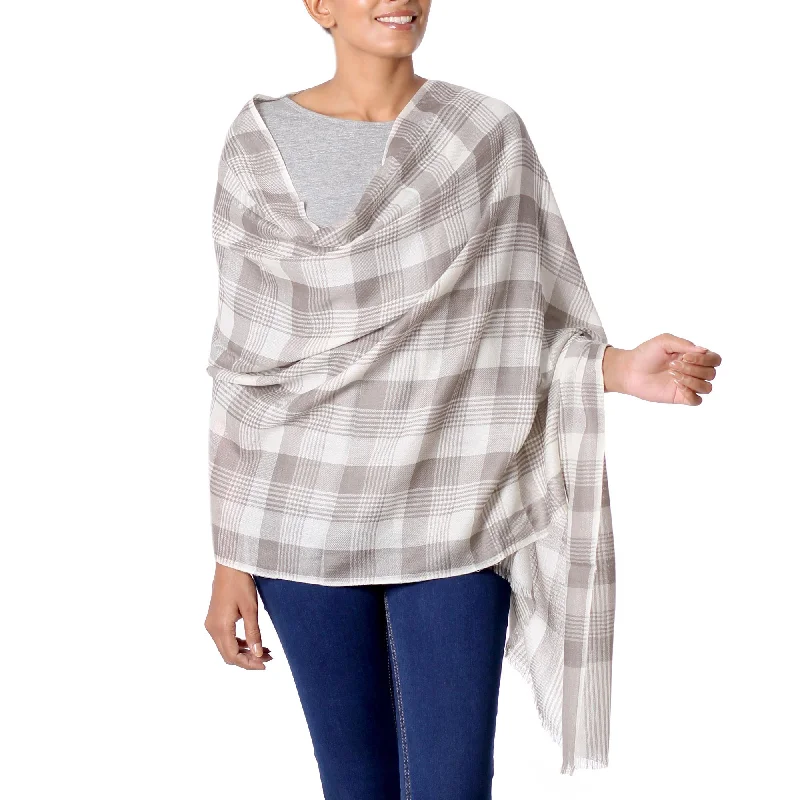 cable knit women cardigan with intricate patternsCheckered Grace Wool Taupe Checkered Pattern Traditional Shawl from India cable knit women cardigan with intricate patternsCheckered Grace Wool Taupe Checkered Pattern Traditional Shawl from India