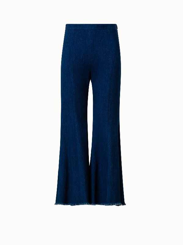 Capri Length Women's Printed Yoga Pants for Workout SessionsCropped High Rise Bootcut Pants in Washed Denim Capri Length Women's Printed Yoga Pants for Workout SessionsCropped High Rise Bootcut Pants in Washed Denim