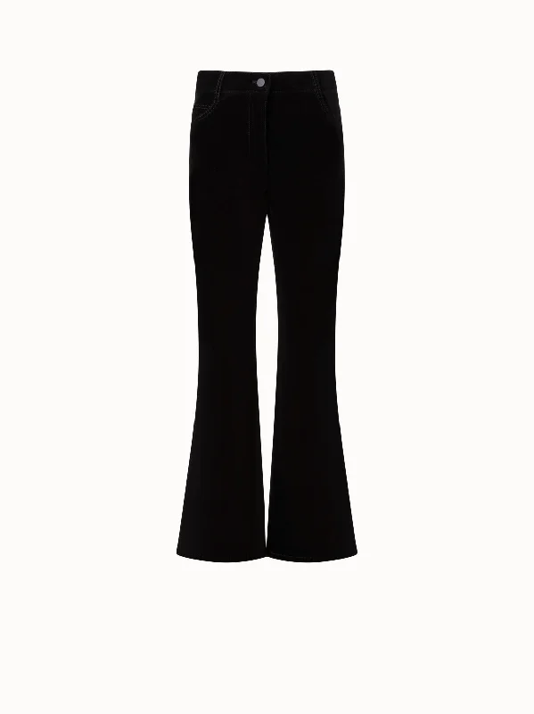 Plus Size Women's Elastic - Waist Culottes in Earth TonesCropped Velvet Bootcut Pants in Cotton Plus Size Women's Elastic - Waist Culottes in Earth TonesCropped Velvet Bootcut Pants in Cotton
