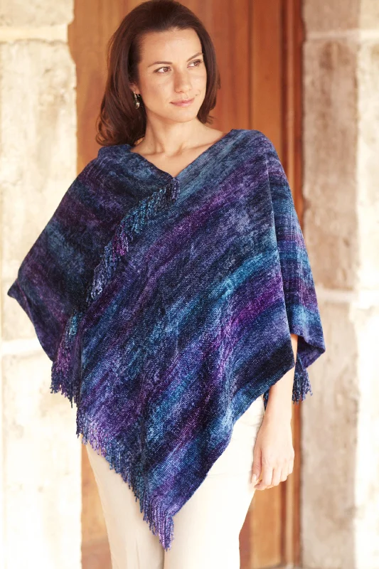 v neck women cardigan to elongate the necklineFull Moon Night Hand Woven Cotton Blend Guatemalan Poncho v neck women cardigan to elongate the necklineFull Moon Night Hand Woven Cotton Blend Guatemalan Poncho