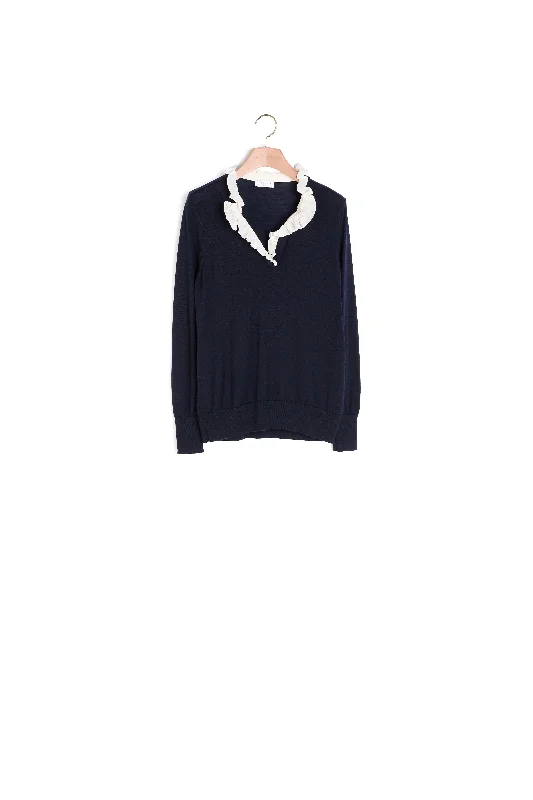 boyfriend style women cardigan for a relaxed fitPull Marine