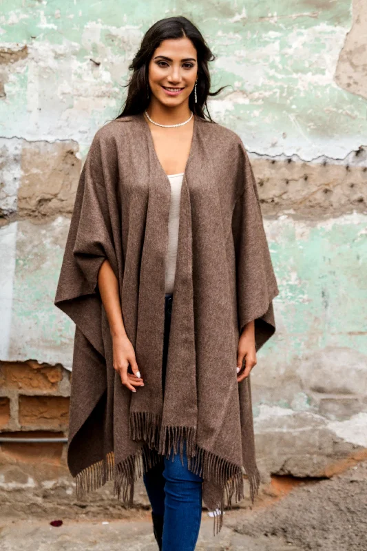 cashmere blend women cardigan for a luxurious feelLush Dark Brown Alpaca Wool Solid Wrap Ruana from Peru cashmere blend women cardigan for a luxurious feelLush Dark Brown Alpaca Wool Solid Wrap Ruana from Peru