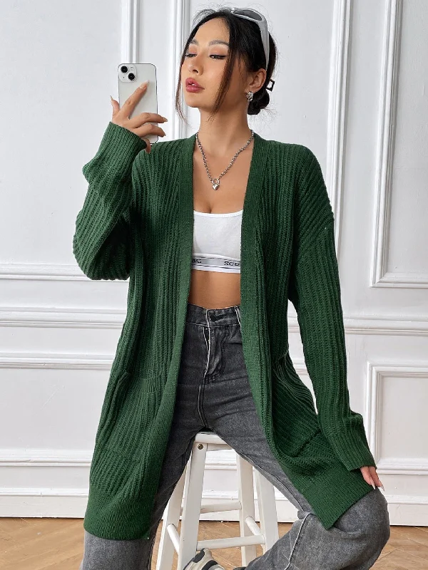 open front women cardigan for easy stylingOpen Front Long Sleeve Cardigan