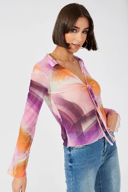 plus size women cardigan for comfortable layeringPink Abstract Mesh Cardigan Long Sleeve plus size women cardigan for comfortable layeringPink Abstract Mesh Cardigan Long Sleeve