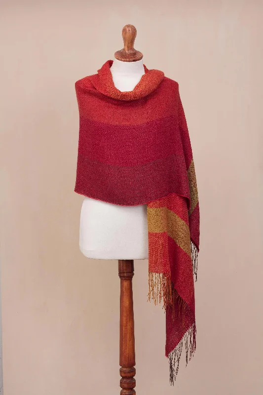 open front women cardigan for easy stylingSunset Celebration Hand Woven Striped Alpaca Blend Shawl from Peru open front women cardigan for easy stylingSunset Celebration Hand Woven Striped Alpaca Blend Shawl from Peru