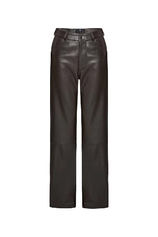 Cropped Women's Corduroy Pants in Autumn ColorsDaisy Women's Wide Leg Nappa Leather Pants - Dark Chocolate Cropped Women's Corduroy Pants in Autumn ColorsDaisy Women's Wide Leg Nappa Leather Pants - Dark Chocolate