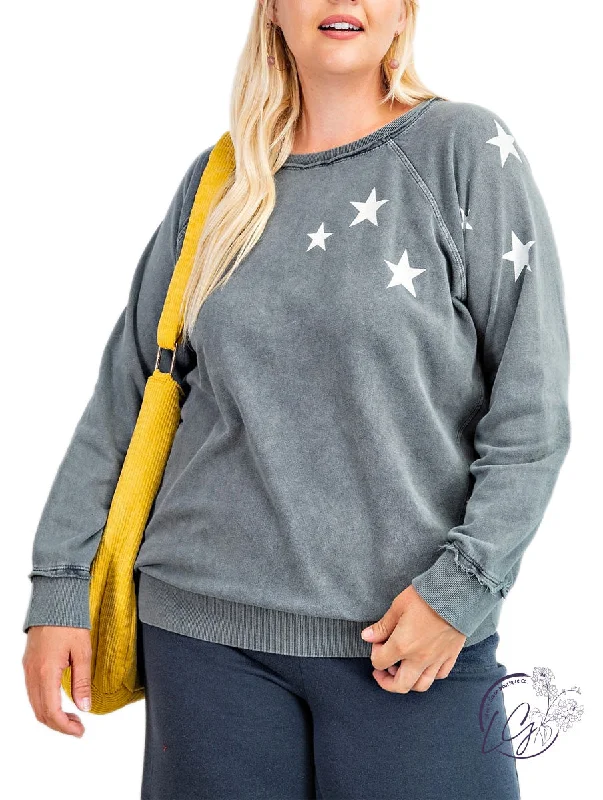 Button - Down Women's Shetland Wool Sweaters in Traditional PatternsCurvy All Stars Pullover Button - Down Women's Shetland Wool Sweaters in Traditional PatternsCurvy All Stars Pullover