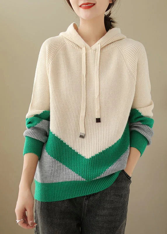 V - Neck Women's Ribbed Wool Sweaters for FallApricot Drawstring Hooded Knit Sweaters Long Sleeve V - Neck Women's Ribbed Wool Sweaters for FallApricot Drawstring Hooded Knit Sweaters Long Sleeve
