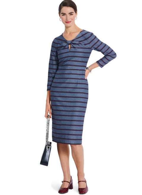 Long - Sleeve Women's Cable - Knit Tops in Earth Tones for FallBurda Dress 5861