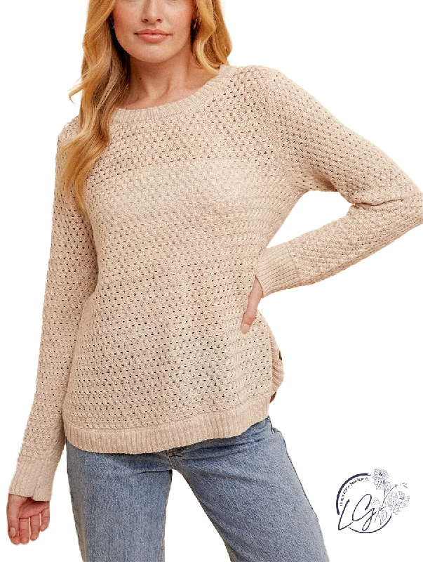 Women's Long Sleeve Turtleneck Cashmere SweatersChic Curve Button Sweater