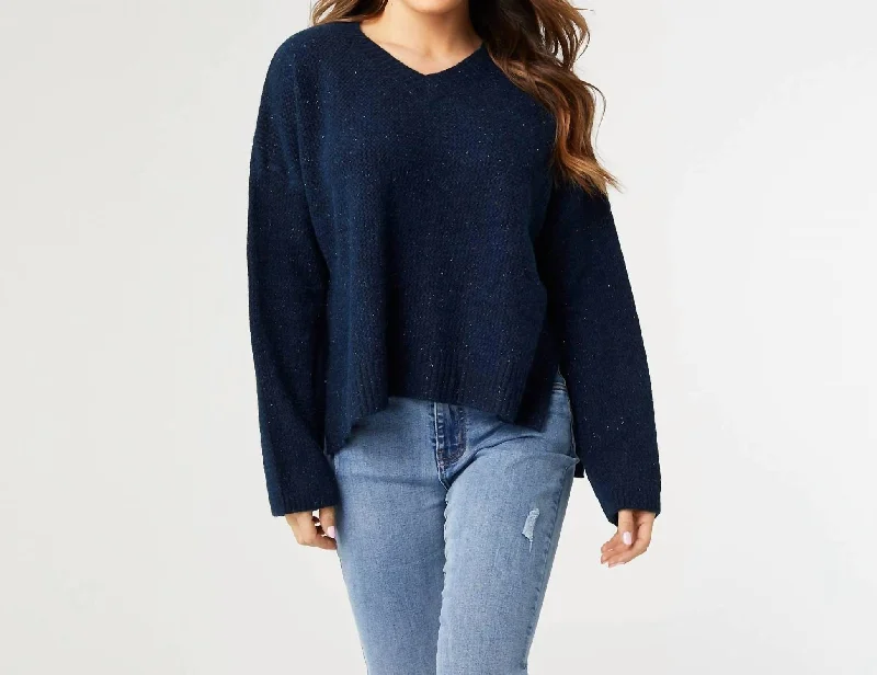 Mock Neck Women's Alpaca Wool Sweaters in Earth TonesEmery V-Neck Sweater With Lurex In Peacock Mock Neck Women's Alpaca Wool Sweaters in Earth TonesEmery V-Neck Sweater With Lurex In Peacock