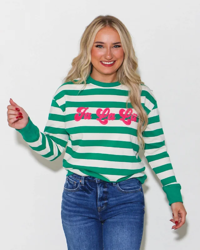 Short Sleeve Women's Cotton Blend Sweaters in Pastel ColorsFa La La Striped Sweater Short Sleeve Women's Cotton Blend Sweaters in Pastel ColorsFa La La Striped Sweater