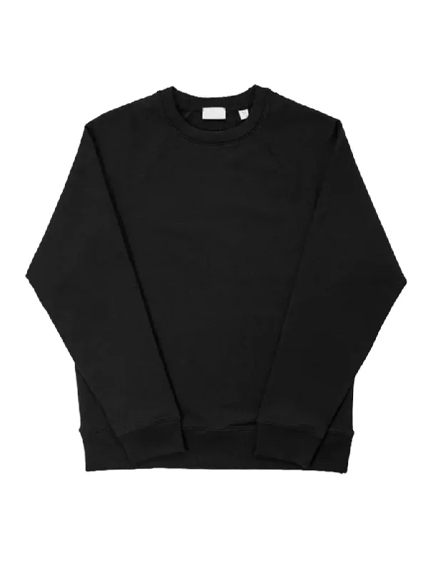Plus Size Women's Ruffled Hem Sweaters in Floral PrintsFlex Raglan Sweatshirt- Black Plus Size Women's Ruffled Hem Sweaters in Floral PrintsFlex Raglan Sweatshirt- Black
