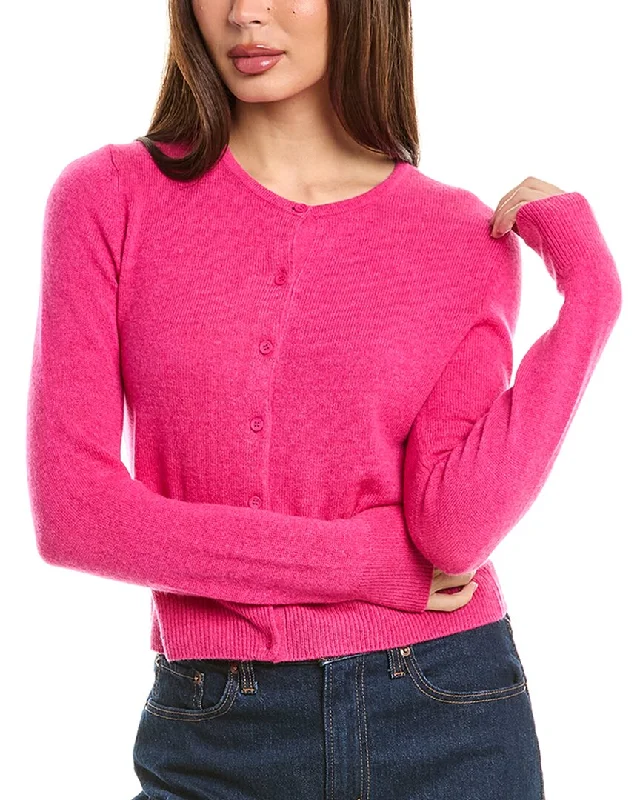 Plaid Women's Knit Button - Up Tops in a Preppy LookForte Cashmere Cropped Cashmere Cardigan Plaid Women's Knit Button - Up Tops in a Preppy LookForte Cashmere Cropped Cashmere Cardigan