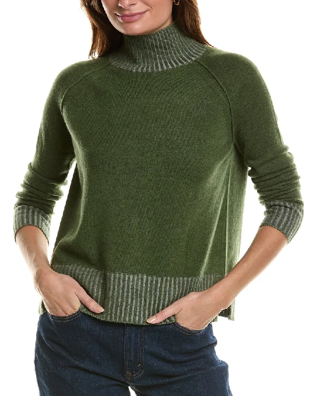 Tie - Front Women's Lambswool Sweaters in Pastel HuesForte Cashmere Plaited Turtleneck Cashmere Pullover Tie - Front Women's Lambswool Sweaters in Pastel HuesForte Cashmere Plaited Turtleneck Cashmere Pullover