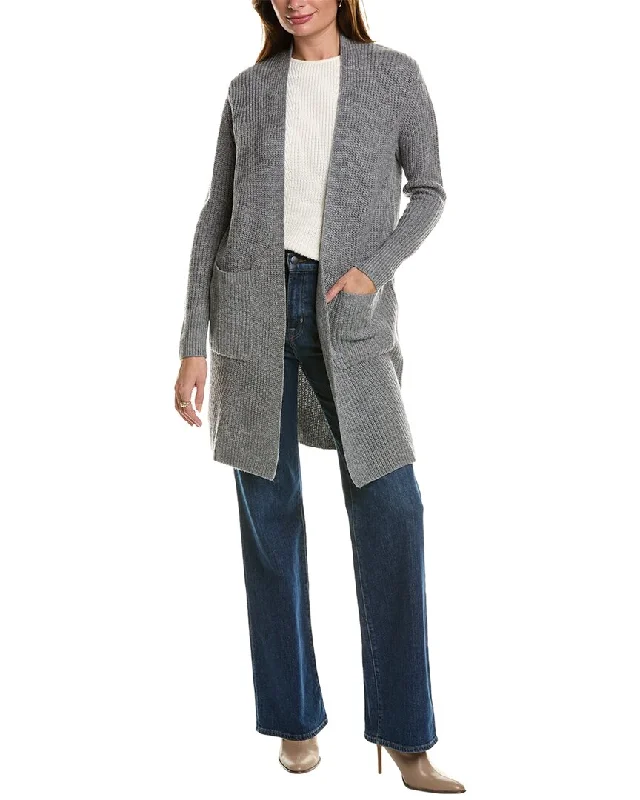 Floral - Printed Women's Knit Blouses in a Dainty PatternForte Cashmere Rib Long Wool & Cashmere-Blend Cardigan Floral - Printed Women's Knit Blouses in a Dainty PatternForte Cashmere Rib Long Wool & Cashmere-Blend Cardigan