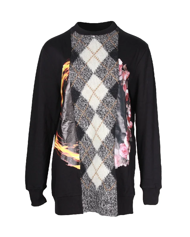 Plus Size Women's Belted Cable Knit SweatersGivenchy Printed Sweater in Black Cotton
