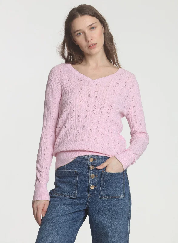 Plus Size Women's Ruffled Hem Sweaters in Floral PrintsHenrietta Vee - Rose Bud
