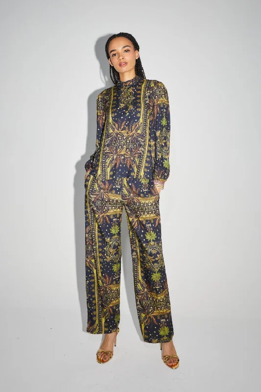 Plus Size Women's Embroidered Sweaters in Ethnic StylesImprevu Tropical Print Cosmic Trousers Plus Size Women's Embroidered Sweaters in Ethnic StylesImprevu Tropical Print Cosmic Trousers