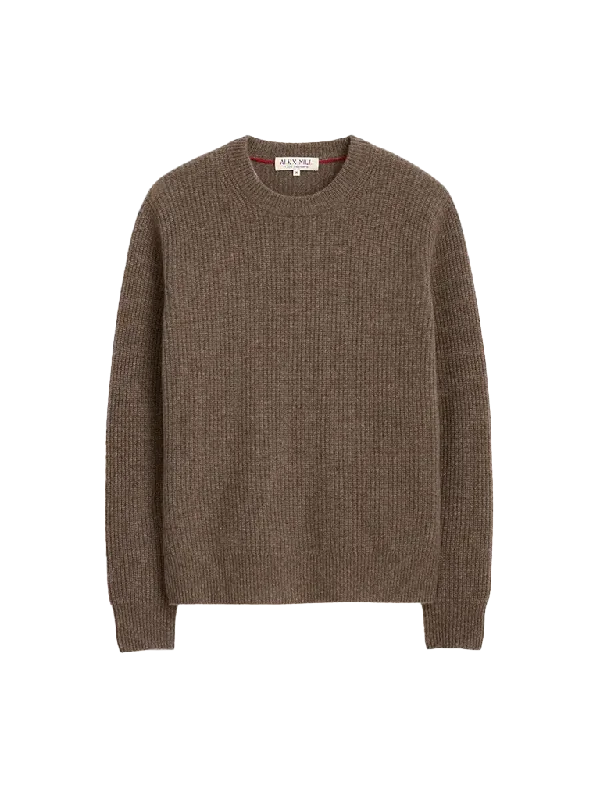 Sleeveless Women's Silk - Trimmed Sweaters for SummerJordan Sweater in Washed Cashmere- Heather Walnut Sleeveless Women's Silk - Trimmed Sweaters for SummerJordan Sweater in Washed Cashmere- Heather Walnut