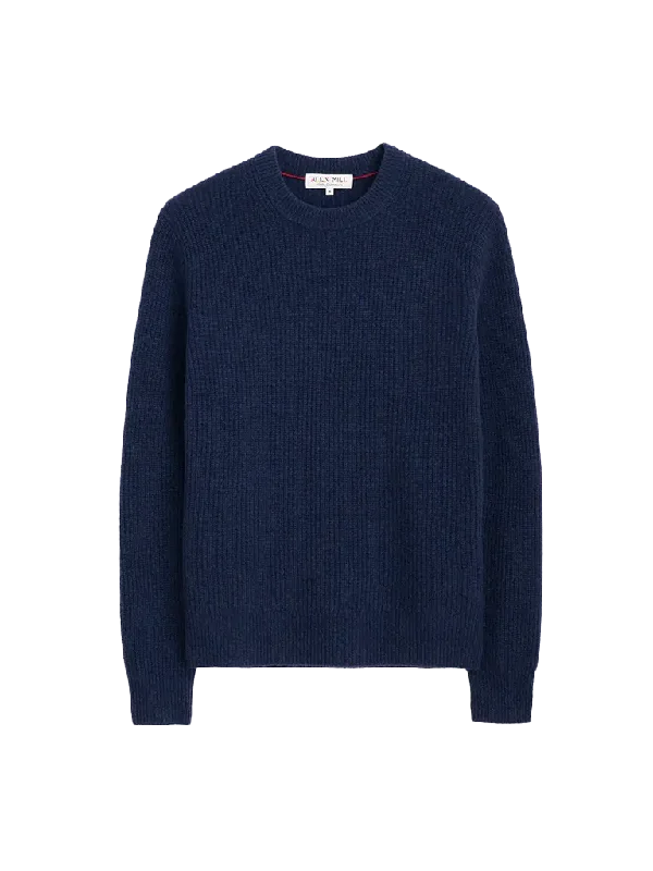 Plus Size Women's Sequined Sweaters for Special OccasionsJordan Sweater in Washed Cashmere- Heather Navy Plus Size Women's Sequined Sweaters for Special OccasionsJordan Sweater in Washed Cashmere- Heather Navy