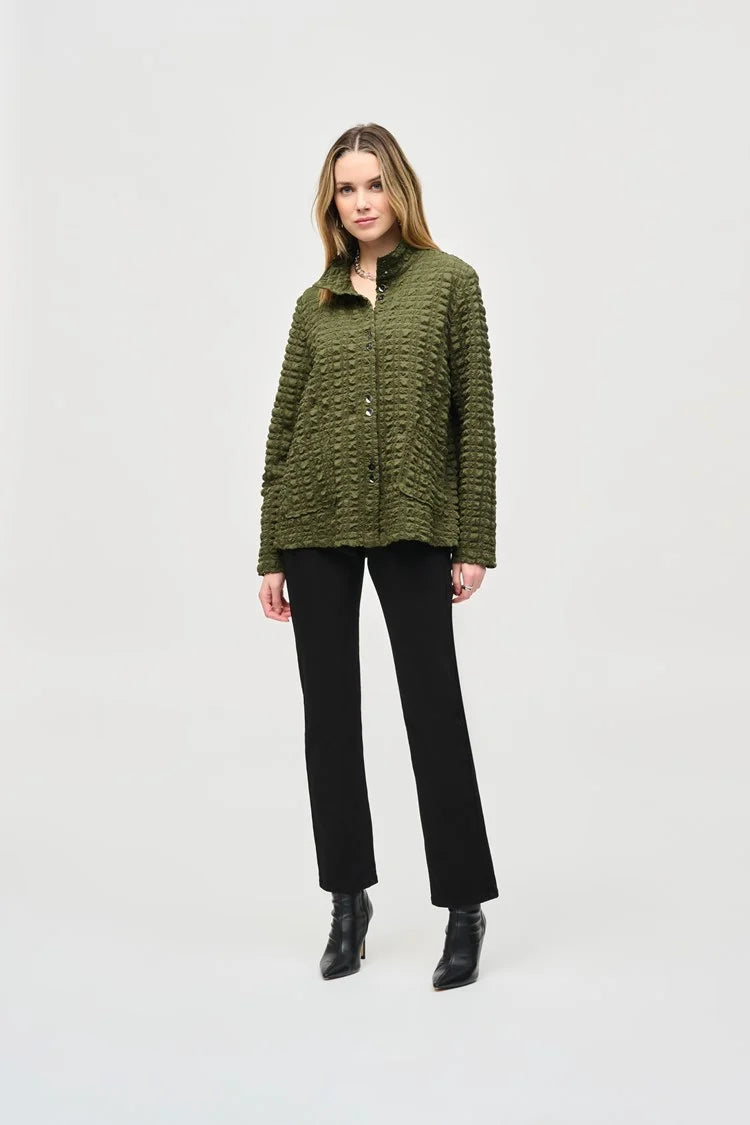 Women's Long Sleeve Turtleneck Cashmere SweatersJoseph Ribkoff Iguana Bubble Jacquard Mock Collar Jacket Women's Long Sleeve Turtleneck Cashmere SweatersJoseph Ribkoff Iguana Bubble Jacquard Mock Collar Jacket