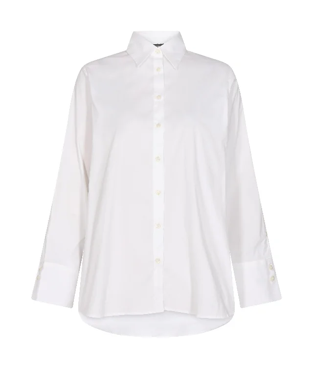 Short Sleeve Women's Cotton Blend Sweaters in Pastel ColorsMos Mosh White Winolo Shirt