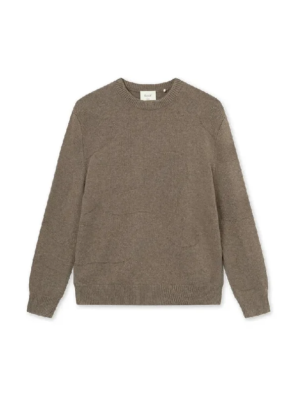 Plus Size Women's Side - Slit Sweaters in Bold SolidsRelaxed Jacquard Knit- Stone