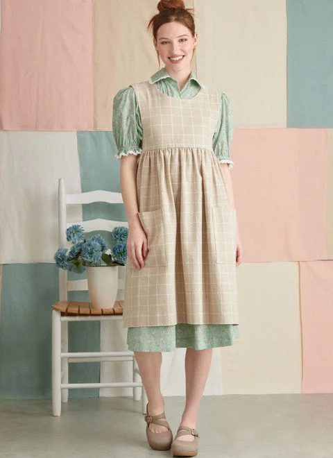 Solid - Color Women's Knit T - Shirts in a Lightweight MaterialSimplicity Dress & Pinafore Apron S9835 Solid - Color Women's Knit T - Shirts in a Lightweight MaterialSimplicity Dress & Pinafore Apron S9835