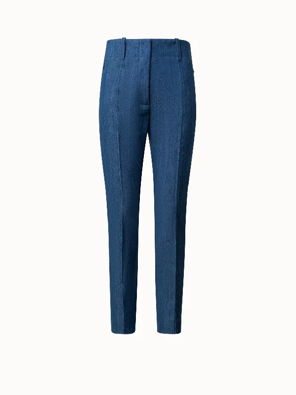 Plus Size Women's Drawstring - Waist Loungewear Pants in Soft FabricsSlim Cotton Denim Stretch Pants with Ankle Length Plus Size Women's Drawstring - Waist Loungewear Pants in Soft FabricsSlim Cotton Denim Stretch Pants with Ankle Length