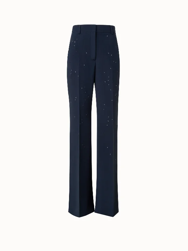 Plus Size Women's Elastic - Waist Culottes in Earth TonesWide Straight Leg Pants with Swarovski Stars Plus Size Women's Elastic - Waist Culottes in Earth TonesWide Straight Leg Pants with Swarovski Stars