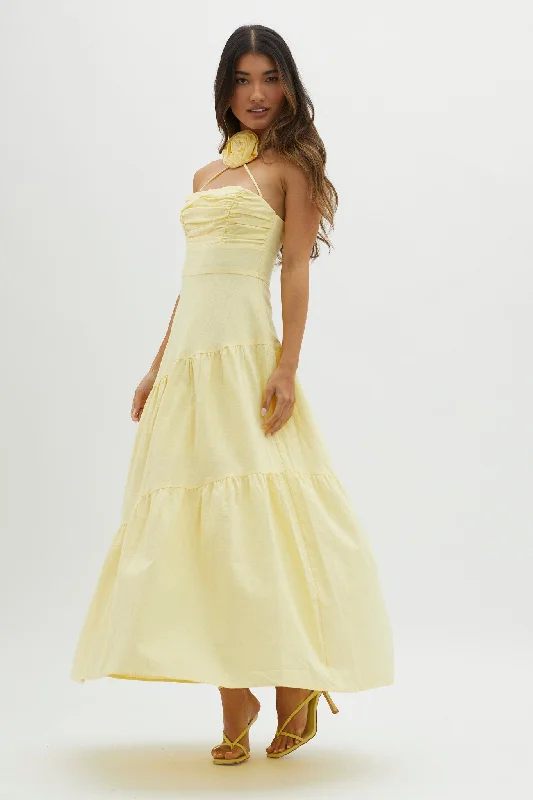 Little Black Women Dress with Sequins for a Glamorous Night OutBondi Rose Decoration Maxi Dress Lemon Little Black Women Dress with Sequins for a Glamorous Night OutBondi Rose Decoration Maxi Dress Lemon