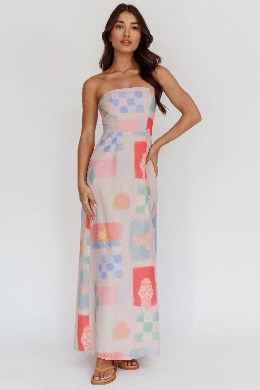 Sheath Women Dress with a Tailored Fit for a Professional LookEastern Sun Strapless Abstract Print Maxi Dress Multi Sheath Women Dress with a Tailored Fit for a Professional LookEastern Sun Strapless Abstract Print Maxi Dress Multi