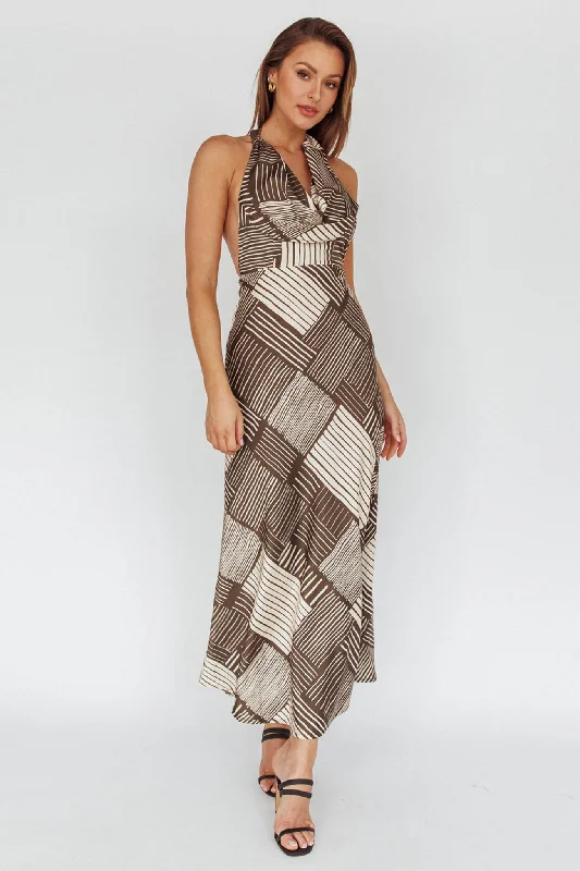 Maxi Women Dress with Floral Print for a Bohemian VibeKailie Halterneck Midi Dress Crosshatch Olive Maxi Women Dress with Floral Print for a Bohemian VibeKailie Halterneck Midi Dress Crosshatch Olive