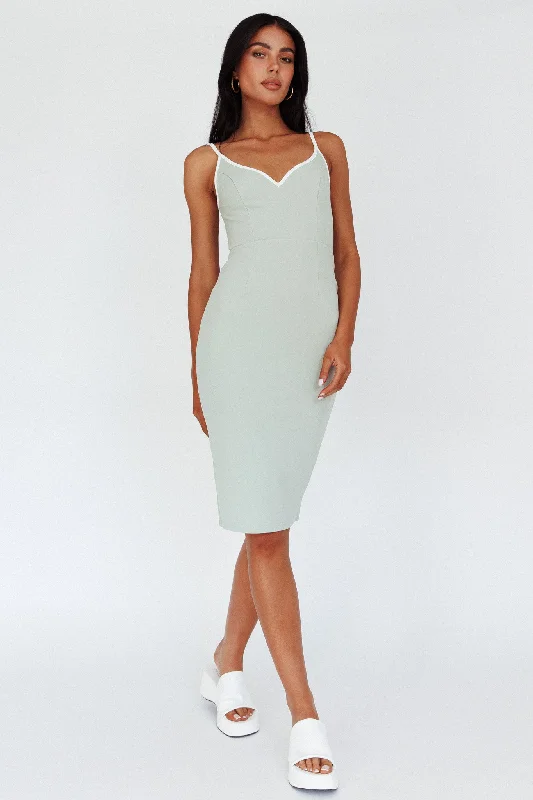 Sleeveless Women Dress in Bright Colors for Summer PartiesKandis Low Back Midi Dress Sage Sleeveless Women Dress in Bright Colors for Summer PartiesKandis Low Back Midi Dress Sage