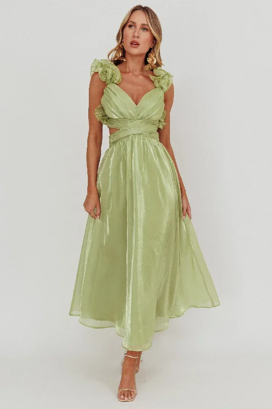 Lace - Embellished Women Dress for an Elegant and Sophisticated AppearanceMadara Lace-Up Back Maxi Dress Sage Lace - Embellished Women Dress for an Elegant and Sophisticated AppearanceMadara Lace-Up Back Maxi Dress Sage