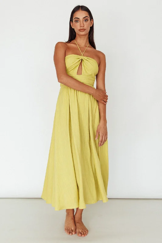 Little Black Women Dress with Sequins for a Glamorous Night OutMaravilhosa Keyhole Halter Midi Dress Lime Little Black Women Dress with Sequins for a Glamorous Night OutMaravilhosa Keyhole Halter Midi Dress Lime