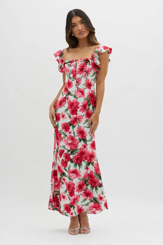 Plus Size Women Dress with a Flattering A - Line Cut for Comfort and StyleNew Era Off Shoulder Maxi Dress Floral Red Plus Size Women Dress with a Flattering A - Line Cut for Comfort and StyleNew Era Off Shoulder Maxi Dress Floral Red