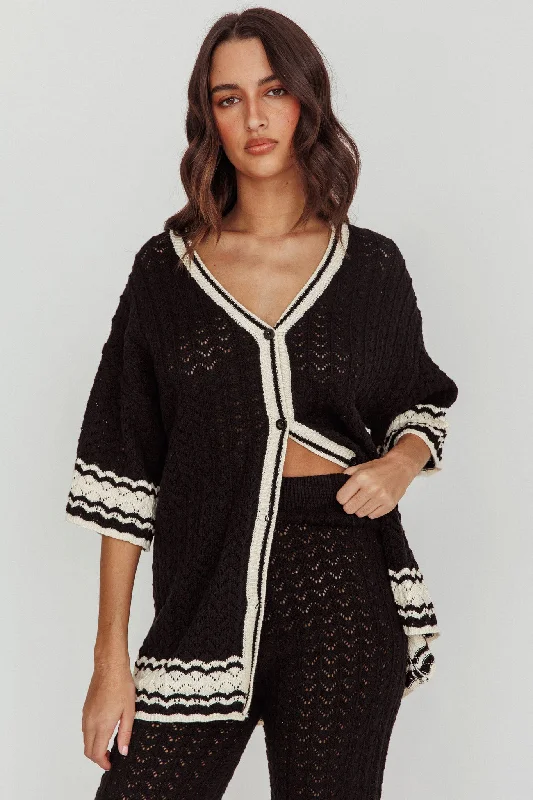 Long - Sleeve Women Dress in Velvet for a Luxurious Winter LookRhodes Cotton Relaxed Knit Shirt Black Long - Sleeve Women Dress in Velvet for a Luxurious Winter LookRhodes Cotton Relaxed Knit Shirt Black