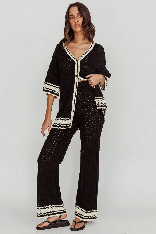 Maxi Women Dress with Floral Print for a Bohemian VibeRhodes Cotton Straight Leg Knit Pants Black Maxi Women Dress with Floral Print for a Bohemian VibeRhodes Cotton Straight Leg Knit Pants Black