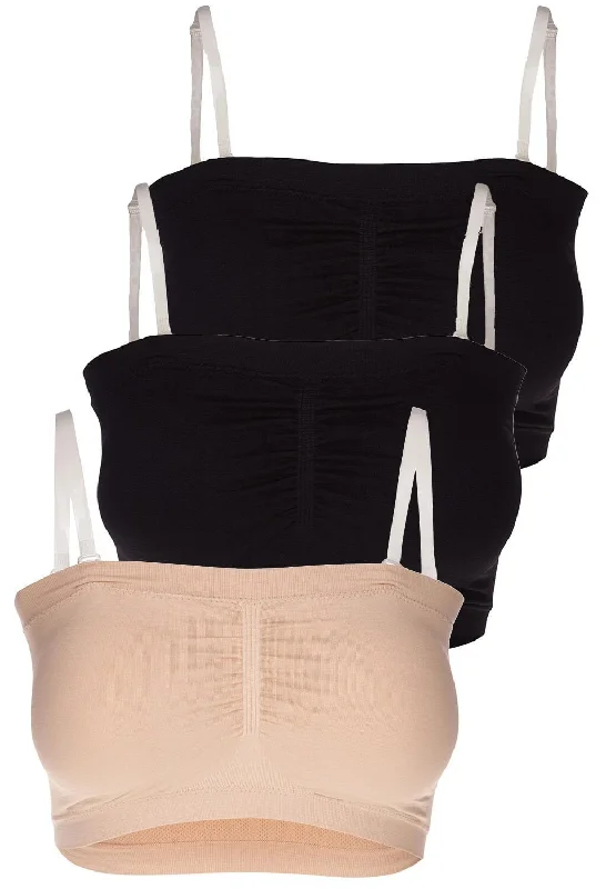 seamless t - shirt bras for everyday wearSoft Comfort Padded Bandeau - 3 Pack