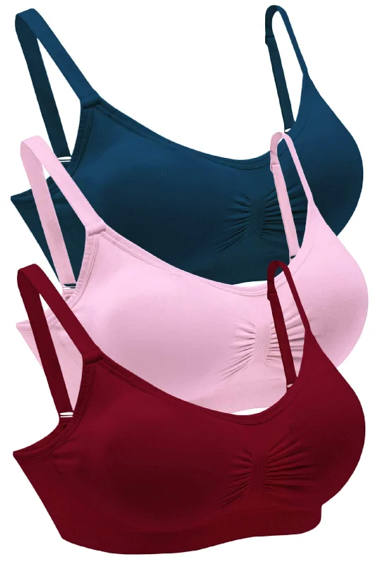 convertible bras with adjustable strapsBamboo Padded Wire Free Bra - Fancy 3 Pack