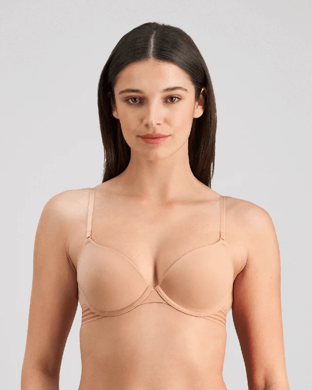 lace bras for a romantic lookStripe Elastic & Papertouch Push Up Bra