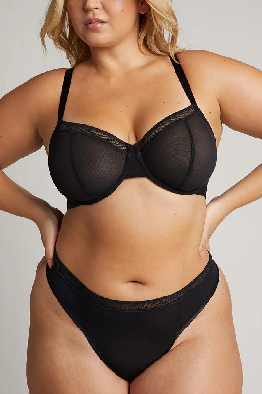seamless backless bras for summer dressesSieve Balconette Bra in Black